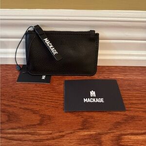 Mackage Black Leather Zip Pouch